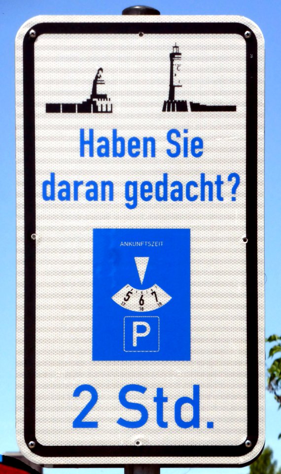Lindau, Verkehrsschild, Parkscheibe, 1