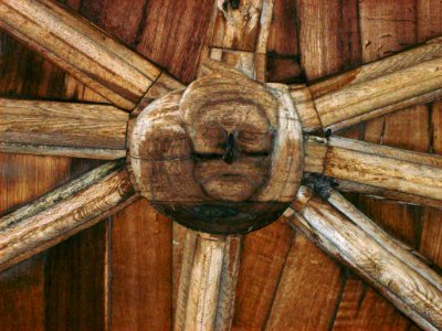 Lincoln Cathedral Cloisters, roof boss 4
