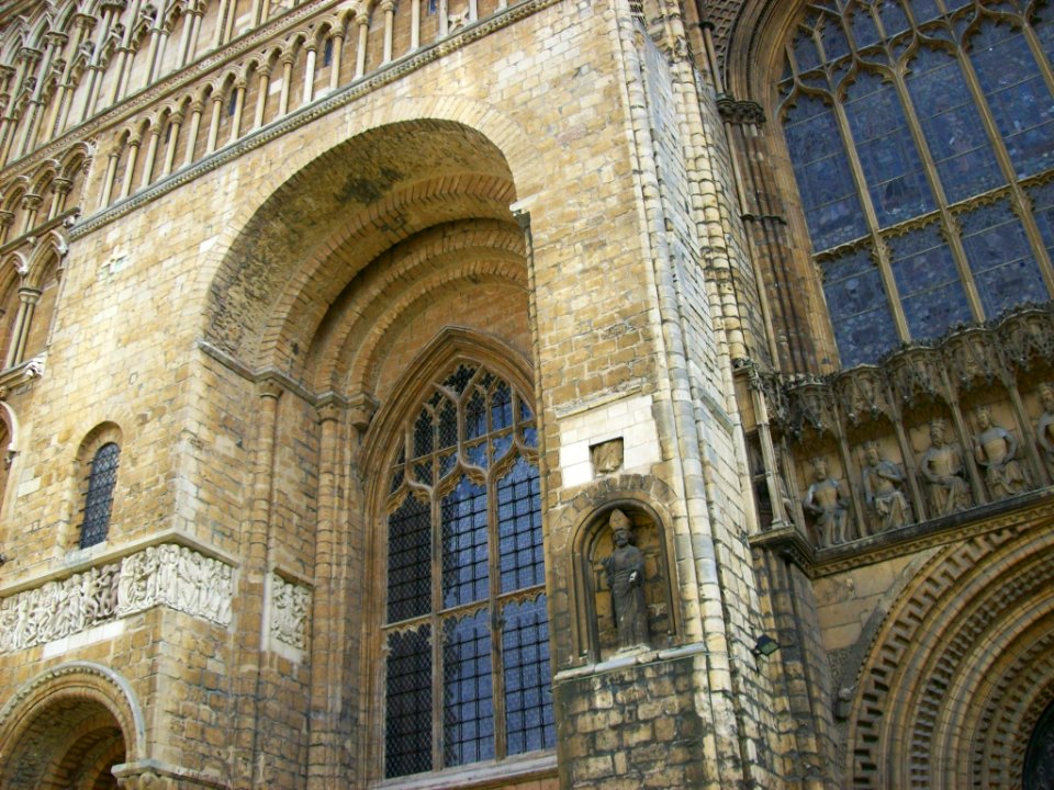 Lincoln Cathedral, detail of west front