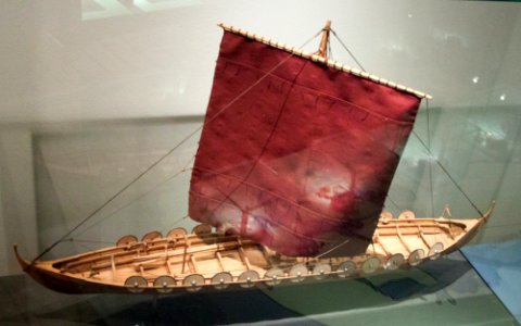 Lindholm Höje Museum, model of a viking ship photo