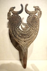 Lime spatula, Northern Massim, Trobriand, 19th-20th century, ebony, lime - De Young Museum - DSC01159