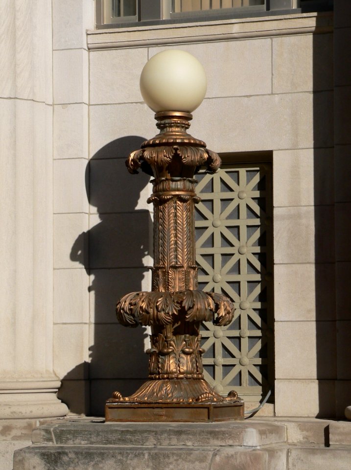 Lincoln, Nebraska Scottish Rite Temple lamp by W entrance