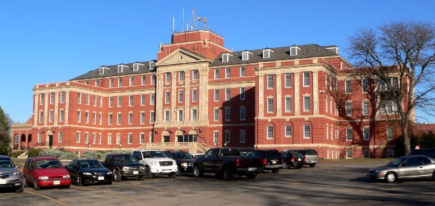Lincoln, Nebraska VA Hospital main bldg from SW 1