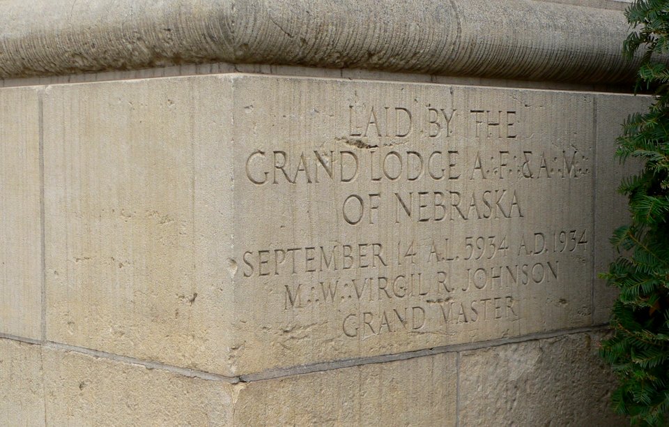 Lincoln, Nebraska Masonic Temple cornerstone