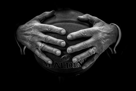 Hands rings black basketball