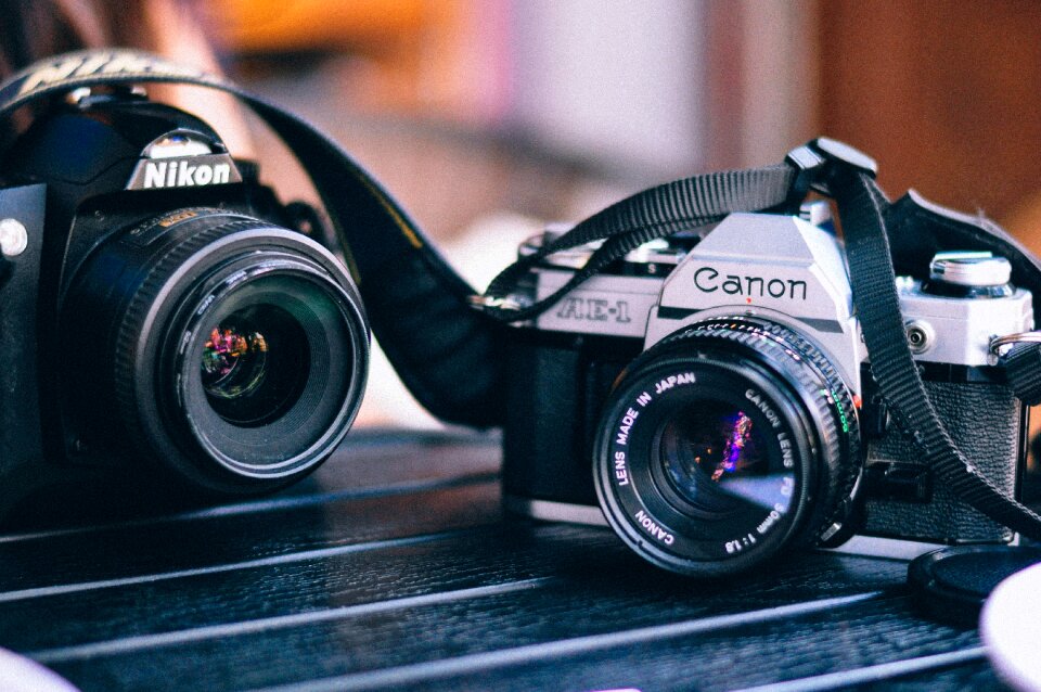 Lens nikon blue camera