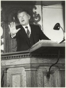 Lezing in de Oude Kerk door S. Groenveld i.v.m. herdenking A. Pauw. NL-HlmNHA 54015812