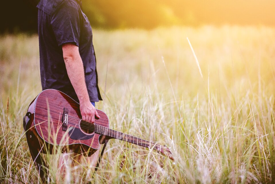Guitar musical instrument outdoors