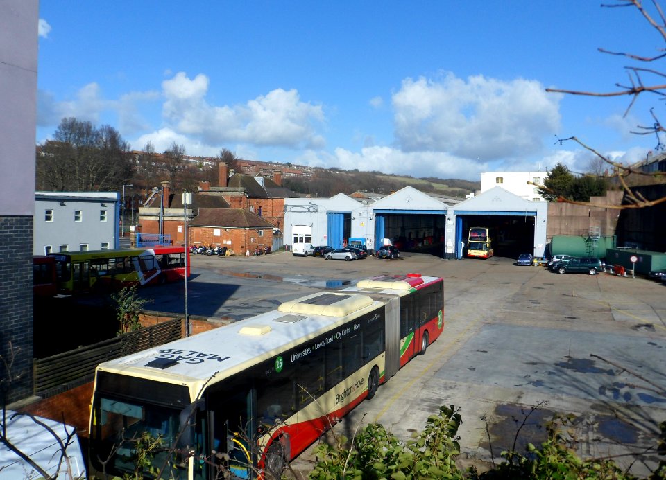 Lewes Road Bus Garage seen from Bear Road, Brighton (February 2014) (2)