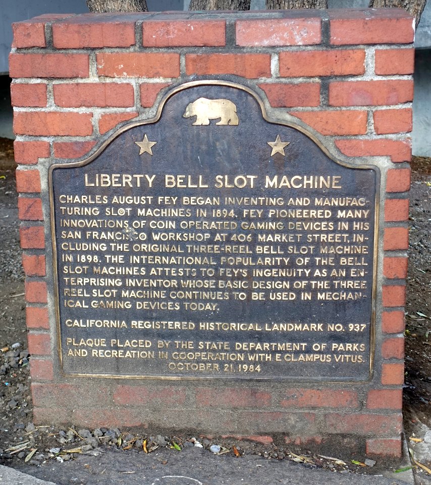 Liberty Bell Slot Machine plaque - San Francisco, CA - DSC06516