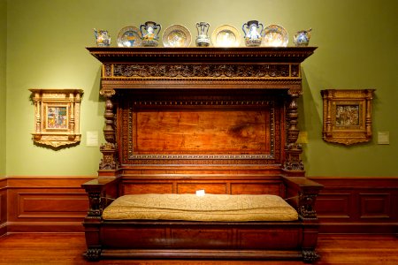 Lettuccio, Italy, 1500s, mainly walnut - John and Mable Ringling Museum of Art - Sarasota, FL - DSC00599