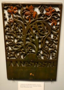 Letter box panel in Norwegian style, 1876 - Wisconsin Historical Museum - DSC03334