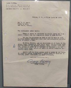 Letter concerning Portrait of Diego Rivera by Amedeo Modigliani, 1916 - Museu de Arte de São Paulo - DSC07294