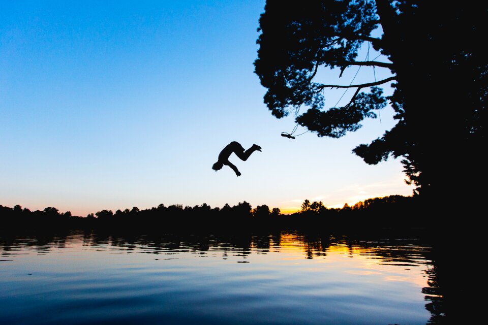 Lake outdoors person