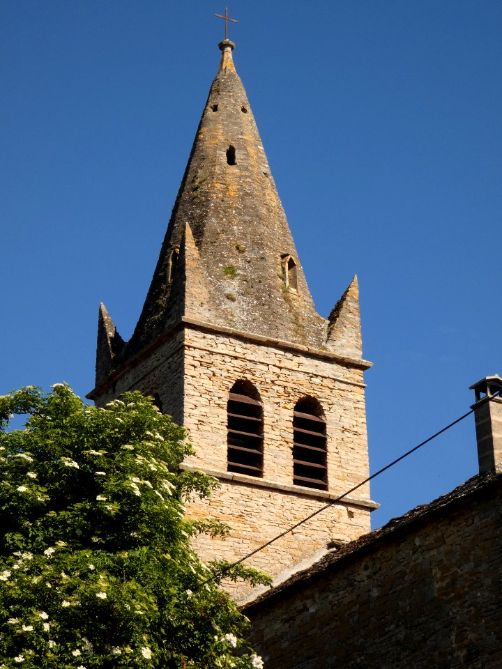 Leyrieu - Rue de l'Ancienne Mairie - Église Saint-Jean-l'Évangéliste - Clocher