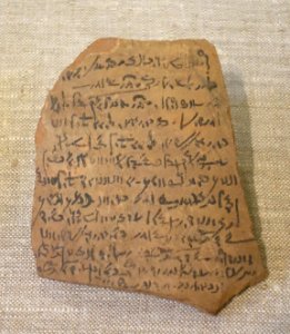 Letter in demotic script, Luxor, Medinet Habu, 2nd to 1st centuries BC, baked clay, pigment - Oriental Institute Museum, University of Chicago - DSC07766