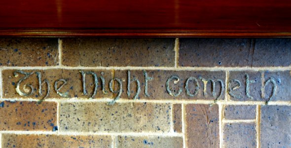 Library fireplace detail (The night cometh) - Naulakha - Dummerston, Vermont - DSC06898