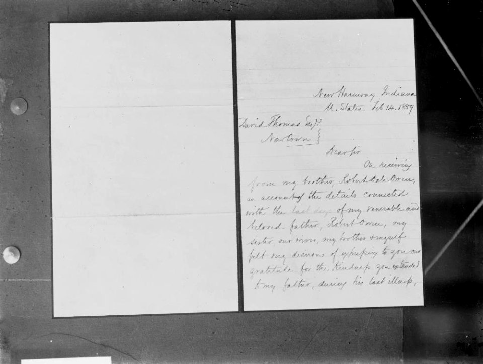 Letter from Robert Dale Owen to David Thomas, 14 February 1839 (1294339)