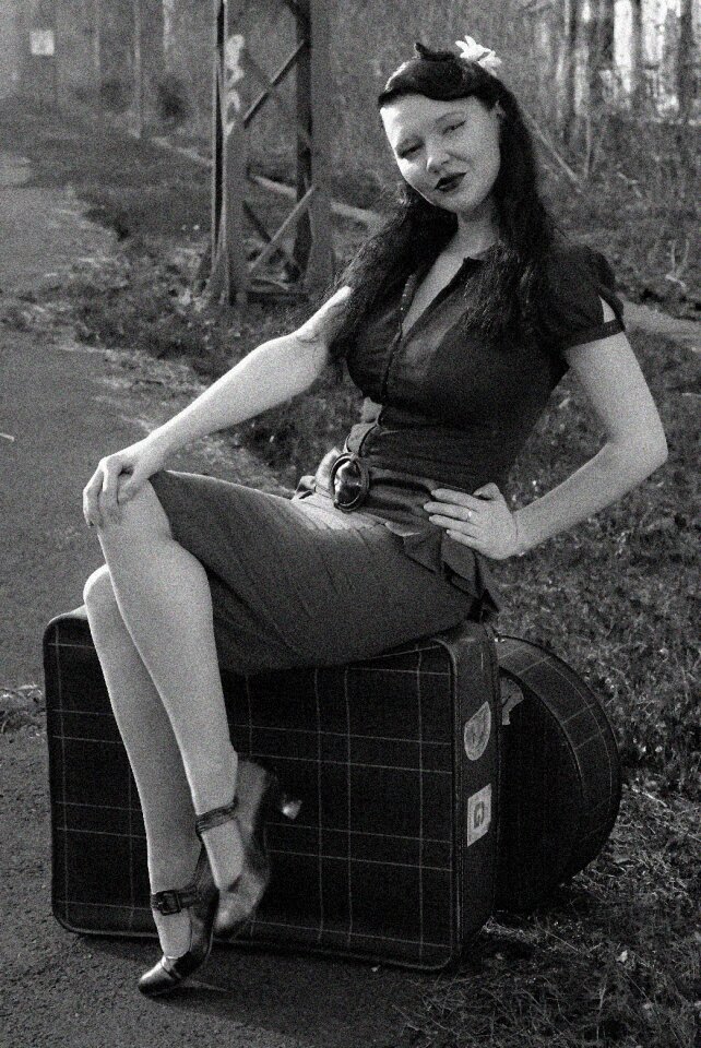 Nostalgic retro photo luggage