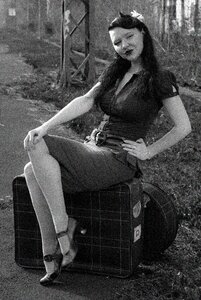Nostalgic retro photo luggage