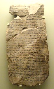 Letters copied by schoolboy, Hieratic script, Western Thebes, Egypt, Reign of Ramesses II, c. 1270 BC - Royal Ontario Museum - DSC09723