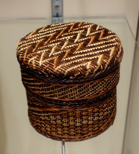 Lidded nesting basket of woven grass fiber, no.8, Vili peoples, Longo Bonda, Loango coast, Gabon, late 19th century - Cincinnati Art Museum - DSC04275