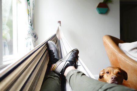Footwear hammock indoors