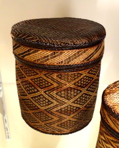 Lidded nesting basket of woven grass fiber, no.4, Vili peoples, Longo Bonda, Loango coast, Gabon, late 19th century - Cincinnati Art Museum - DSC04271