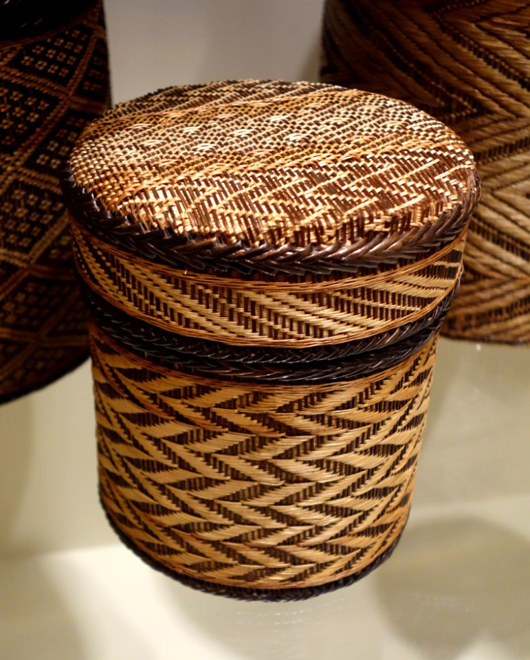 Lidded nesting basket of woven grass fiber, no.3, Vili peoples, Longo Bonda, Loango coast, Gabon, late 19th century - Cincinnati Art Museum - DSC04270