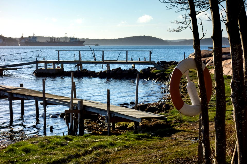 Lifebuoy and jetties in Norrkila