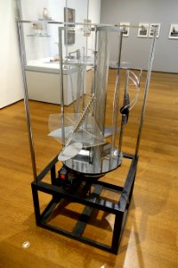 Light Prop for an Electric Stage (Light-Space Modulator) by Laszlo Moholy-Nagy, 1930 with later alterations, aluminum, steel, nickel-plated brass, etc, plastic, wood - Busch-Reisinger Museum - DSC01641