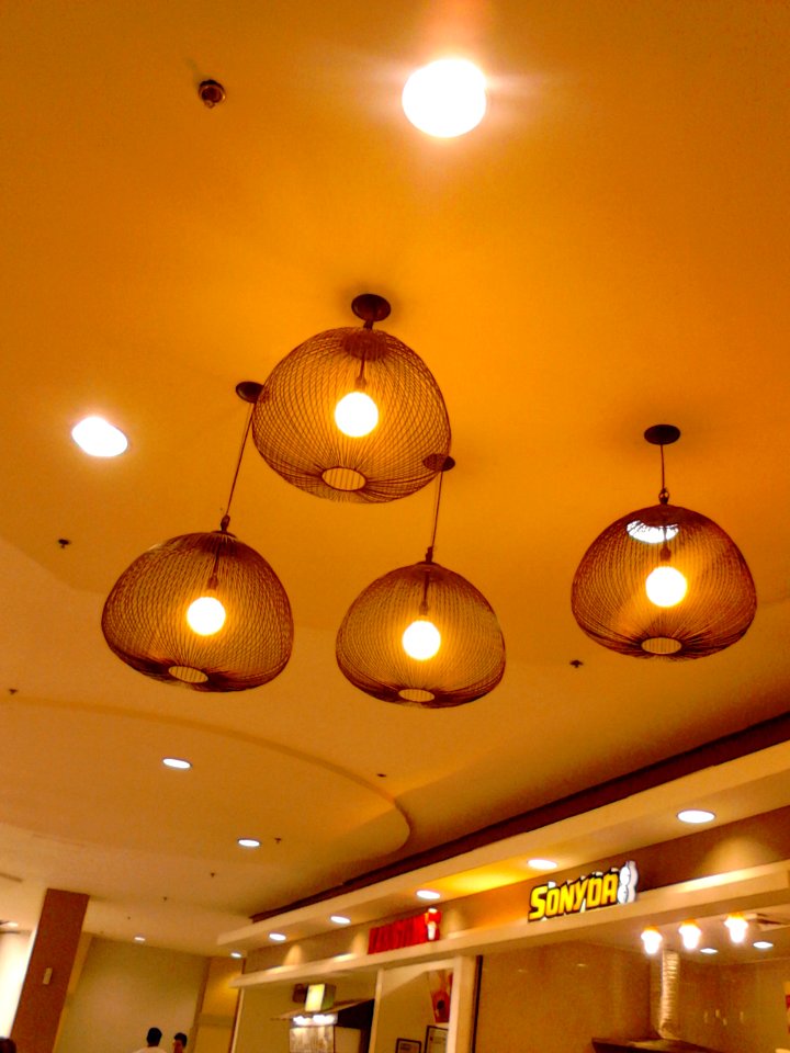 Light fixtures at the food court of Robinsons Starmills Mall in the City of San Fernando, Pampanga, Philippines
