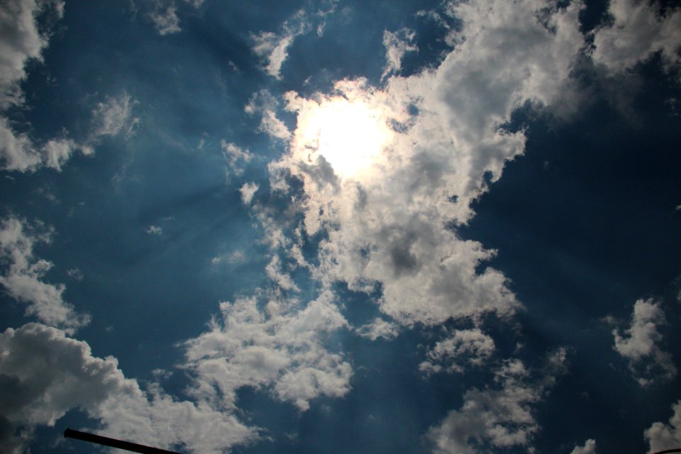 Light rays coming from the sun over Clayton, GA 235pm August 2017