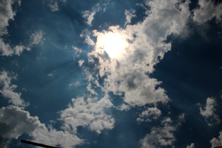 Light rays coming from the sun over Clayton, GA 235pm August 2017