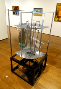 Light Prop for an Electric Stage (Light-Space Modulator) by Laszlo Moholy-Nagy, 1930 with later alterations, aluminum, steel, nickel-plated brass, etc, plastic, wood - Busch-Reisinger Museum - DSC01637
