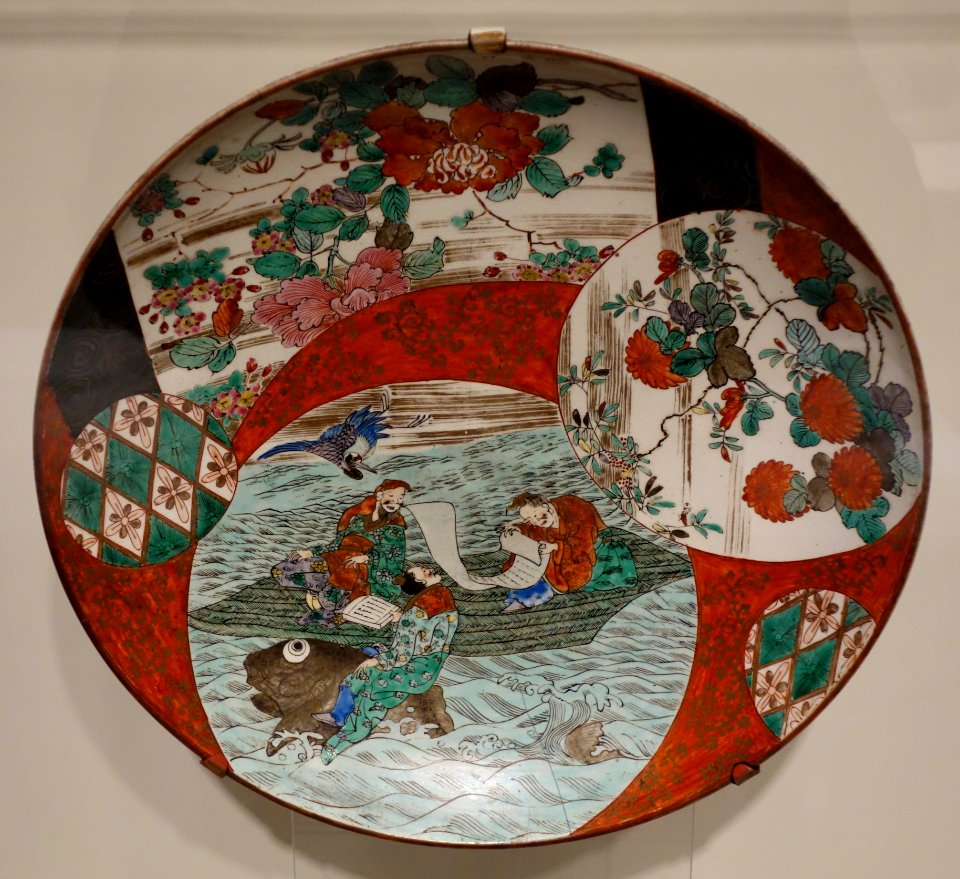 Li Bo Riding a Carp, Kutani ware, Japan, 19th century, porcelain - Cincinnati Art Museum - DSC03172