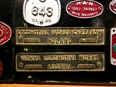 Locomotive number plates Fablok Chrzanów National Rail Museum New Delhi
