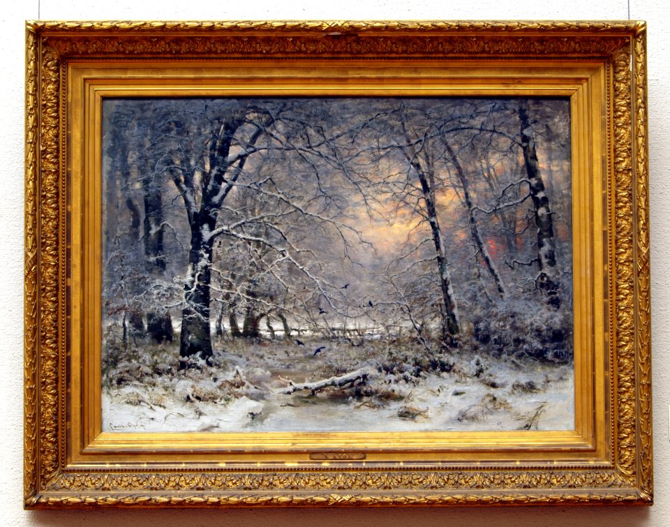 Lodewijk Franciscus Hendrik Apol (1850-1936), Bos bij winter, 1875, Olieverf op doek