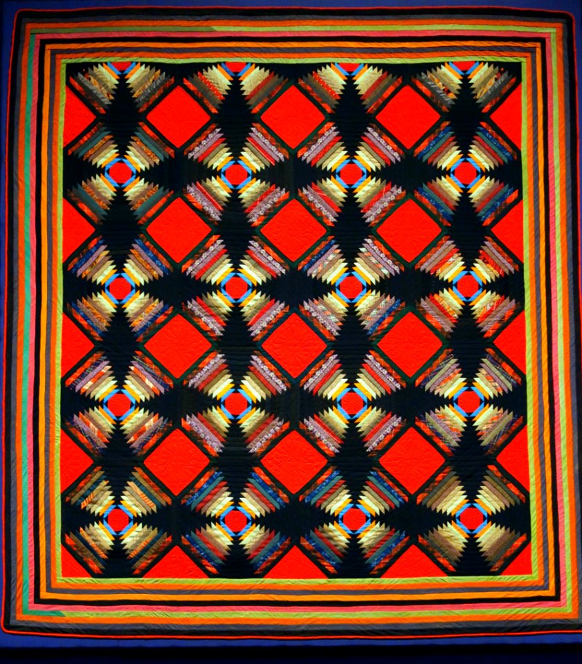 Log Cabin, Windmill Blades variation, Ohio, about 1890 - Museum of Fine Arts, Boston - DSC02678