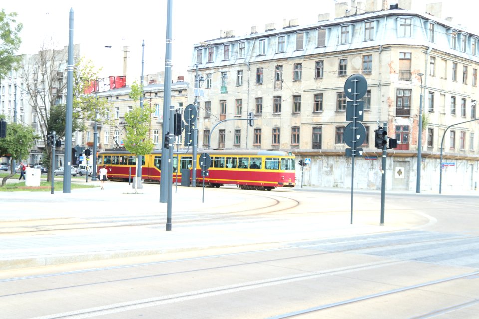 Lodz august 2018 POW street intersection with rodziny poznanskich