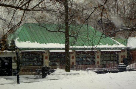 Loeb Boathouse snowing jeh