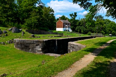 Lock 49 and Lockkeepers house at Four Locks on C and O Canal