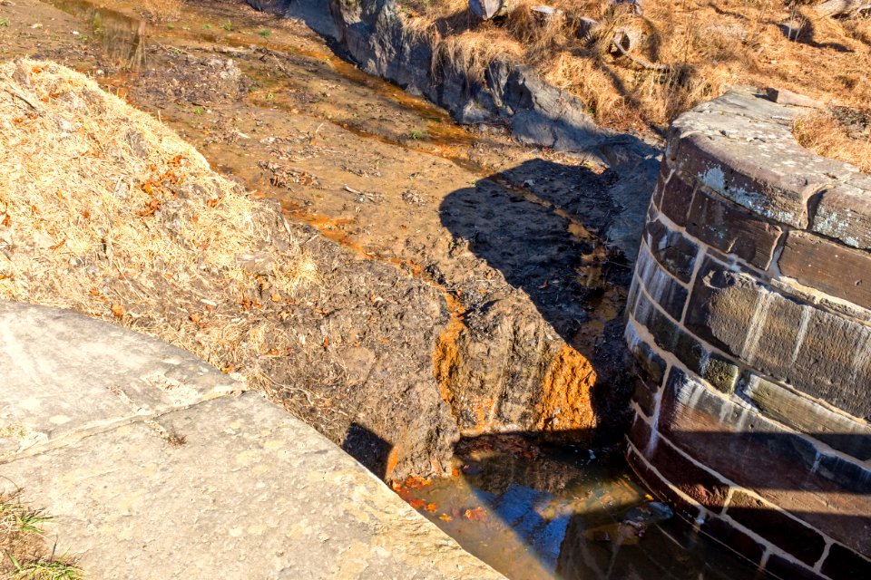 Lock 18 digging out silt in winter on Chesapeake and Ohio Canal