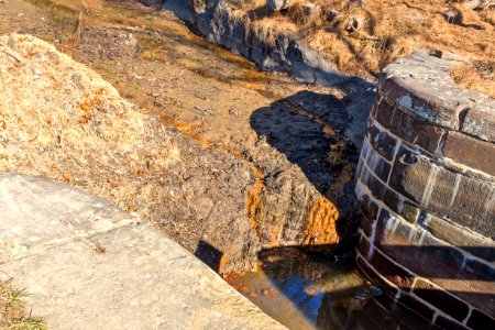 Lock 18 digging out silt in winter on Chesapeake and Ohio Canal