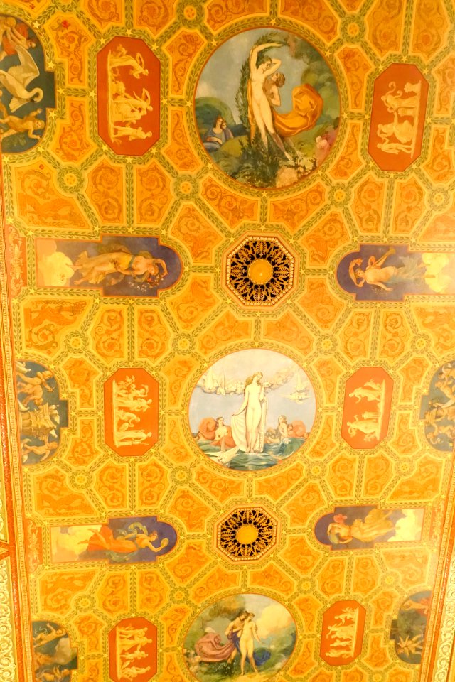 Lobby ceiling - Palmer House Hilton Hotel - Chicago, Illinois, USA - DSC06278