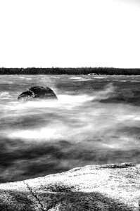 Black and white lake long exposure photo