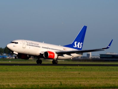 LN-TUL SAS Scandinavian Airlines Boeing 737-705 , takeoff from Schiphol (AMS - EHAM), The Netherlands, 16may2014, pic-1