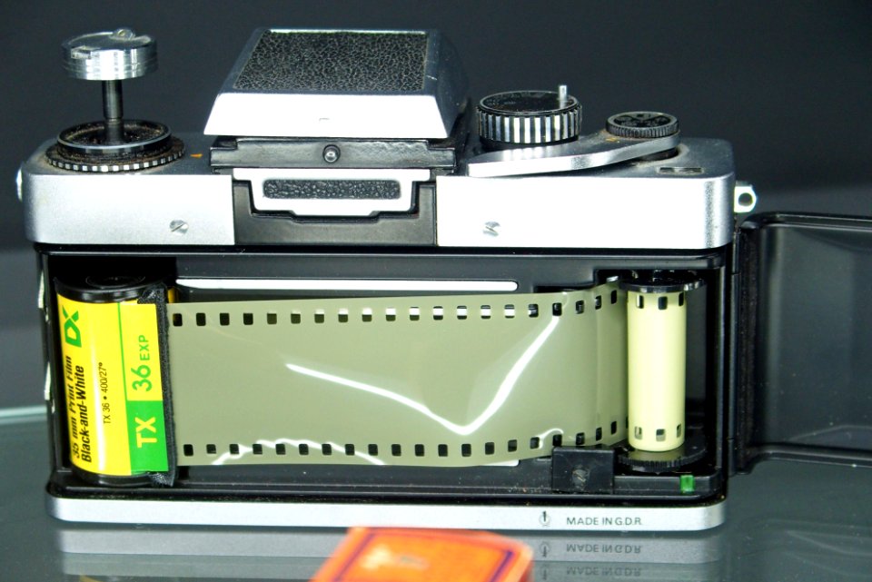 Loading 35mm film into old SLR camera