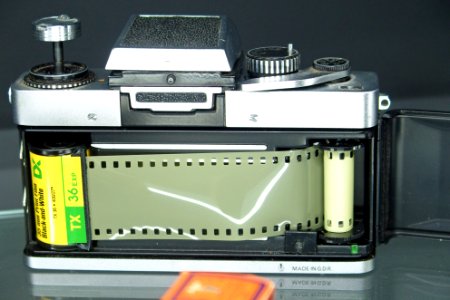 Loading 35mm film into old SLR camera