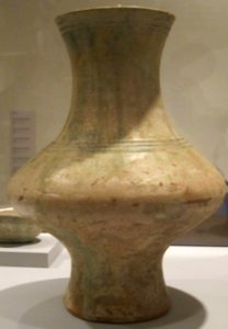 Long-necked vessel, Han dynasty, earthenware with glaze, Honolulu Museum of Art